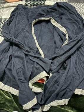 Tommy Hilfiger Navy Cardigan with Light Gray Trim